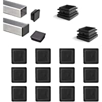 YouU 20 piezas Tapón de plástico cuadrado- negro- para muebles- silla- patas- pies- tapa- insertos de tubo- tapa final…